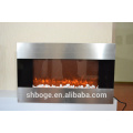 36" stainless steel face decor flame electric fireplace heater